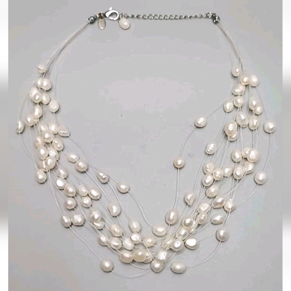 Lia Sophia Jewelry Kiam Family Multitudes Freshwater Faux Pearl Necklace White